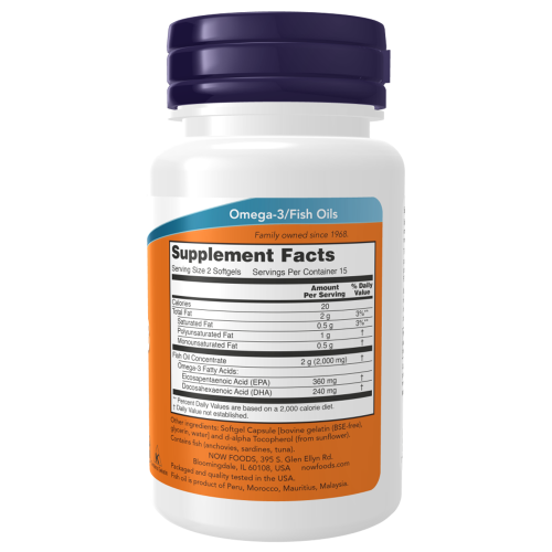 Now Foods Omega-3 Fish Oil 30 капс.