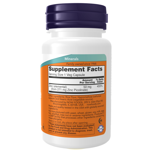 Now Foods Zinc Picolinate 50 mg 60 капс.