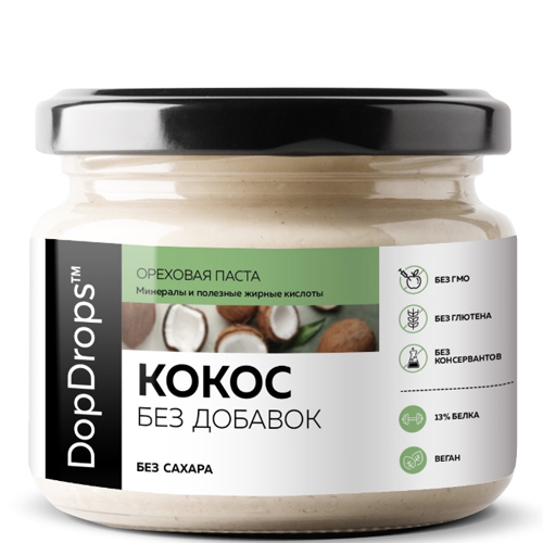 DopDrops Кокосовая паста Без добавок 250 грамм