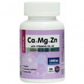Chikalab Ca+Mg+Zn with Vitamins D3+K2 60 табл