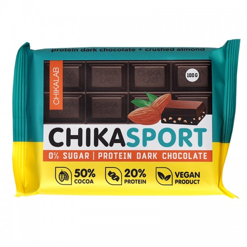 Chikalab Шоколад темный с миндалем 100 грамм
