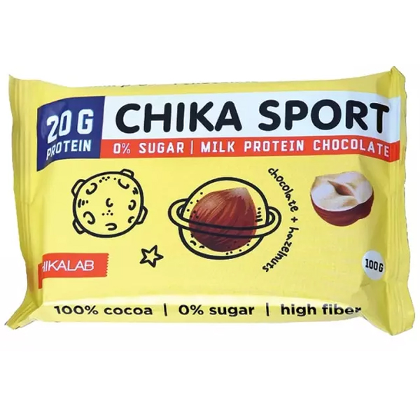 Шоколад молочный с фундуком Chika Sport